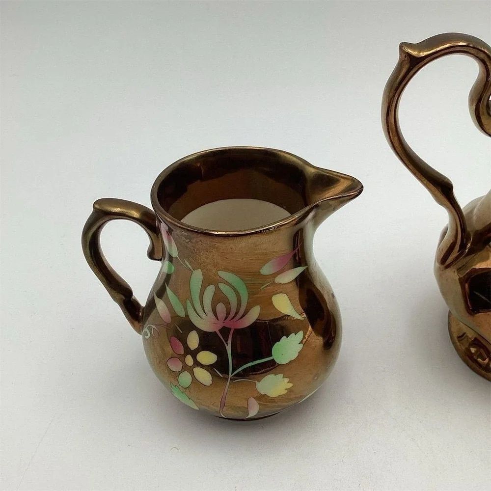 Vintage Wade England Copper Luster Pitcher‎ Set Multicolor 1950s